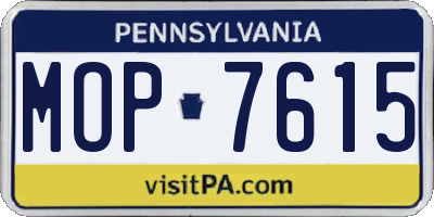 PA license plate MOP7615