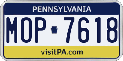 PA license plate MOP7618