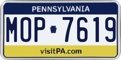 PA license plate MOP7619