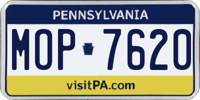 PA license plate MOP7620