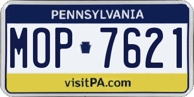 PA license plate MOP7621