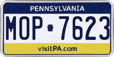 PA license plate MOP7623