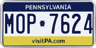 PA license plate MOP7624