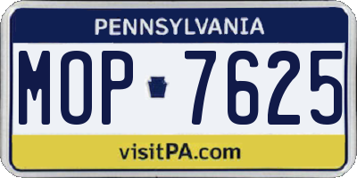 PA license plate MOP7625