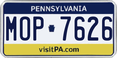 PA license plate MOP7626