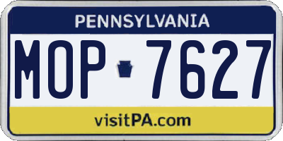 PA license plate MOP7627