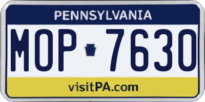 PA license plate MOP7630
