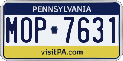 PA license plate MOP7631