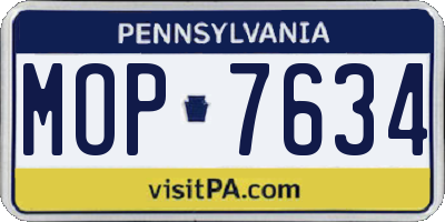 PA license plate MOP7634