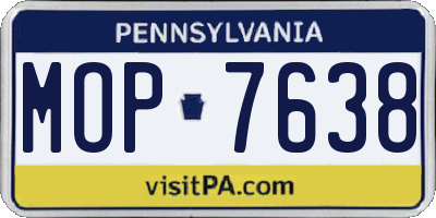 PA license plate MOP7638