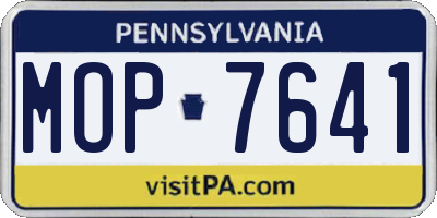 PA license plate MOP7641