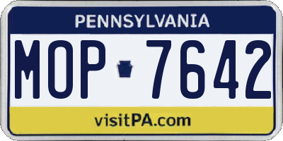 PA license plate MOP7642