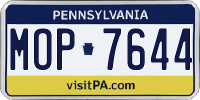 PA license plate MOP7644