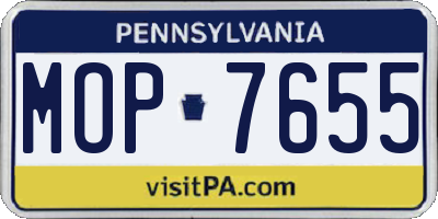 PA license plate MOP7655