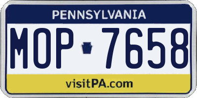 PA license plate MOP7658