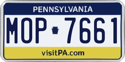 PA license plate MOP7661