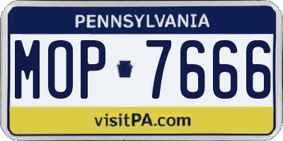PA license plate MOP7666