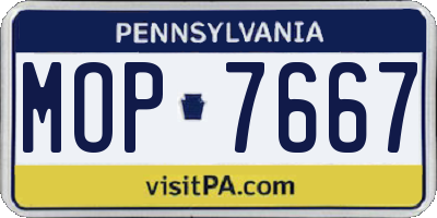 PA license plate MOP7667