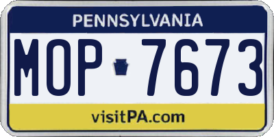 PA license plate MOP7673