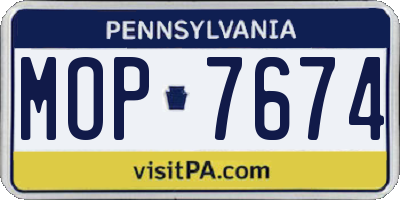 PA license plate MOP7674