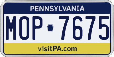 PA license plate MOP7675