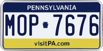PA license plate MOP7676