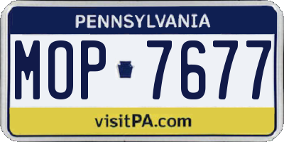 PA license plate MOP7677