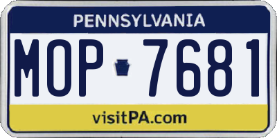 PA license plate MOP7681