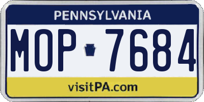 PA license plate MOP7684