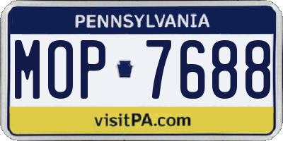 PA license plate MOP7688