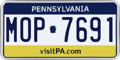 PA license plate MOP7691