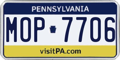 PA license plate MOP7706