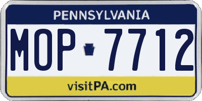 PA license plate MOP7712