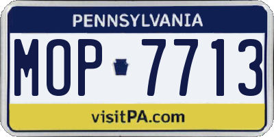 PA license plate MOP7713