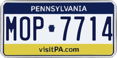 PA license plate MOP7714