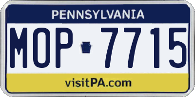 PA license plate MOP7715