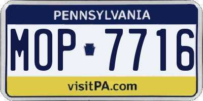PA license plate MOP7716
