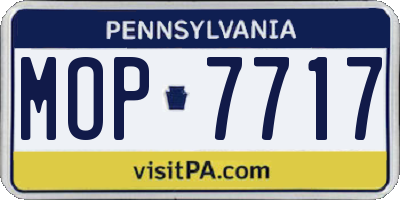 PA license plate MOP7717
