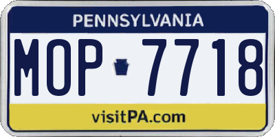 PA license plate MOP7718
