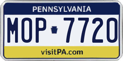 PA license plate MOP7720
