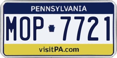PA license plate MOP7721