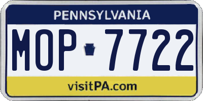 PA license plate MOP7722