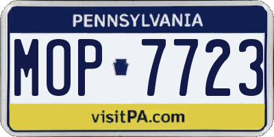 PA license plate MOP7723