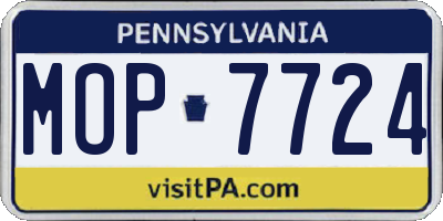 PA license plate MOP7724