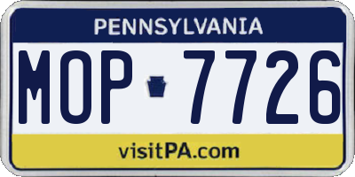 PA license plate MOP7726