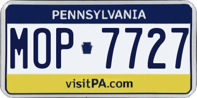 PA license plate MOP7727
