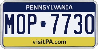 PA license plate MOP7730