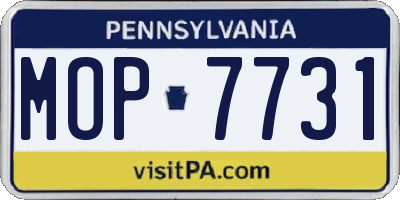 PA license plate MOP7731