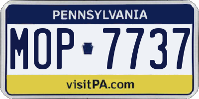 PA license plate MOP7737