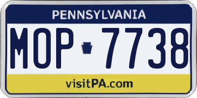 PA license plate MOP7738